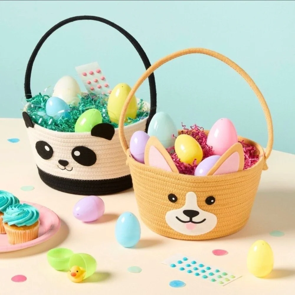 Spritz‎ Easter Corgi Rope Basket Dark Yellow Dog Animal Nursery Storage New